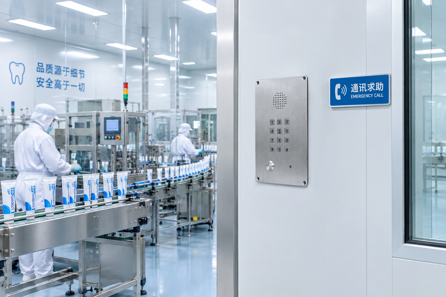 JR309-FK for Cleanroom Communication at a Toothpaste Manufacturing Facility in Chongqing