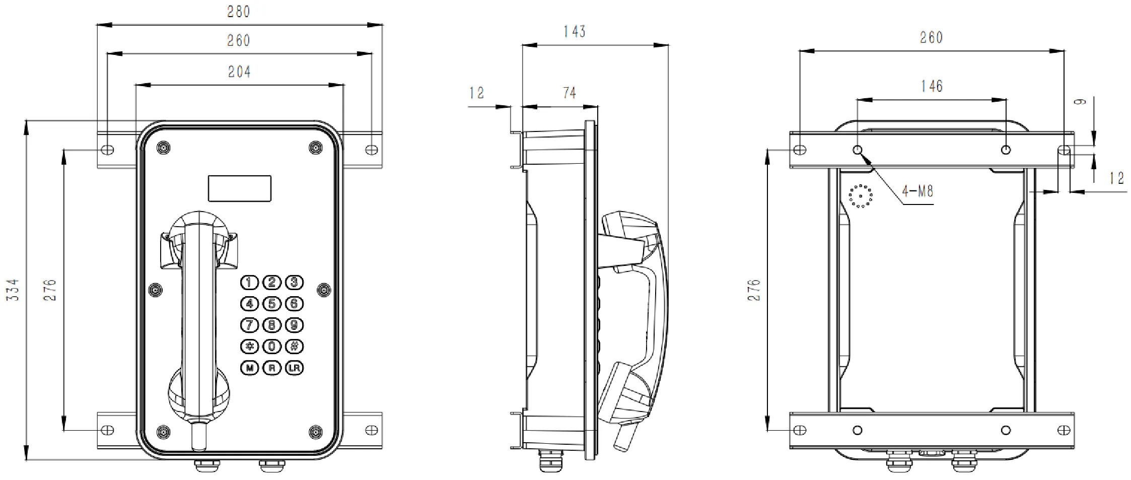 JR105-FK-SIP Dimensions