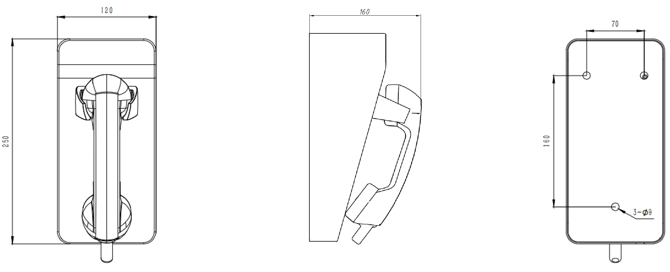 JR211-CB-AL Dimensions