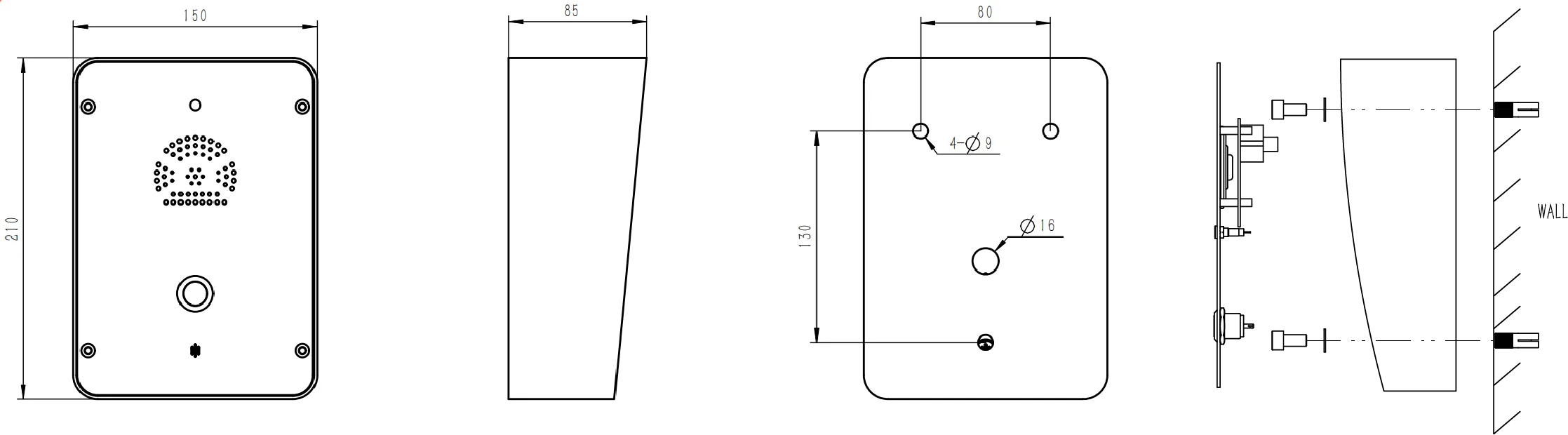 JR304-SC-SIP Dimensions