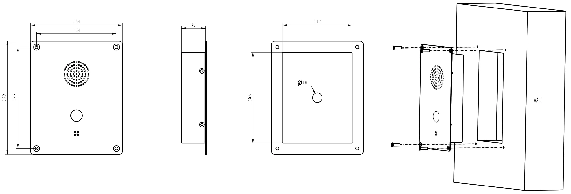 JR314-SC-SIP Dimensions